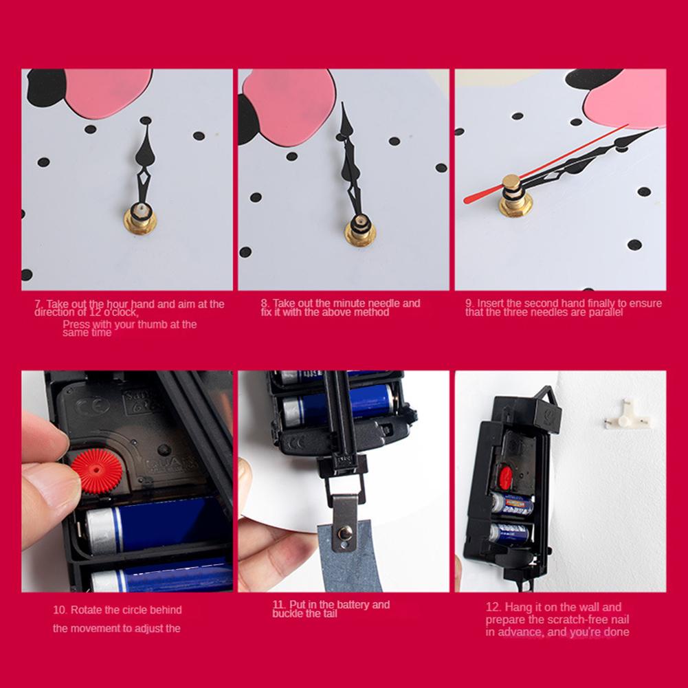 Đồng Hồ Treo Tường Trang Trí Phòng Khách Hình Mèo Đuôi Xích Đuôi Hoạt Hình x6p9