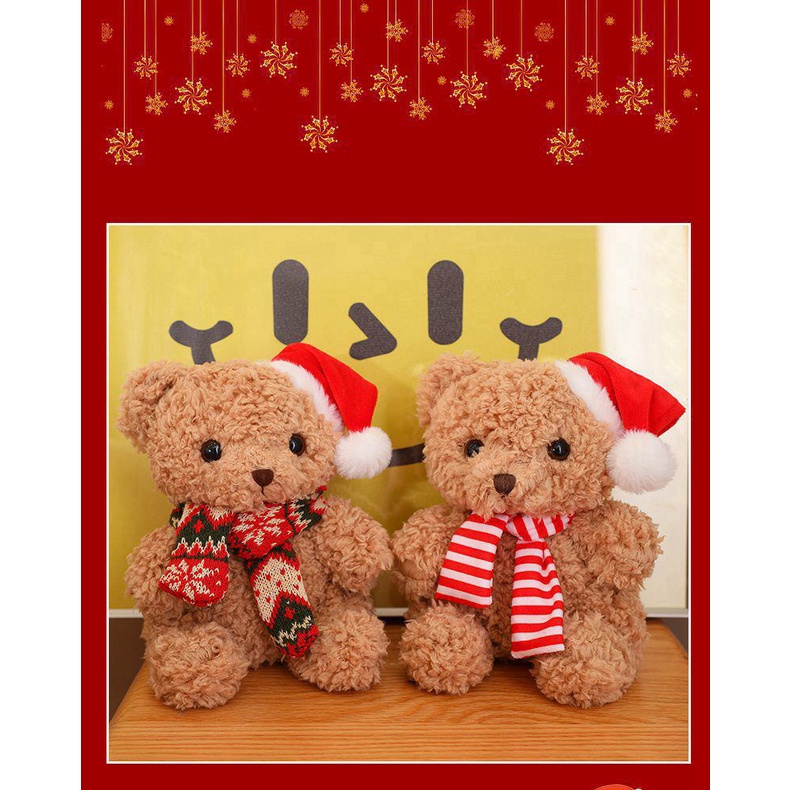 Gấu Bông teddy Dễ Thương Dùng Trang Trí Giáng Sinh