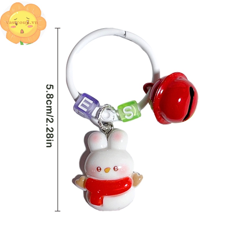 Vastji Móc Khóa Hình Thỏ Hoạt Hình Dễ Thương Trang Trí Cây Thông Noel