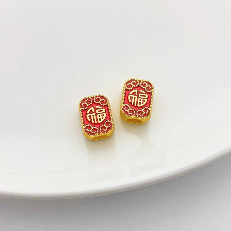 Hạt Xỏ Hình Vuông Màu Vàng Kim Làm Trang Sức Thủ Công diy