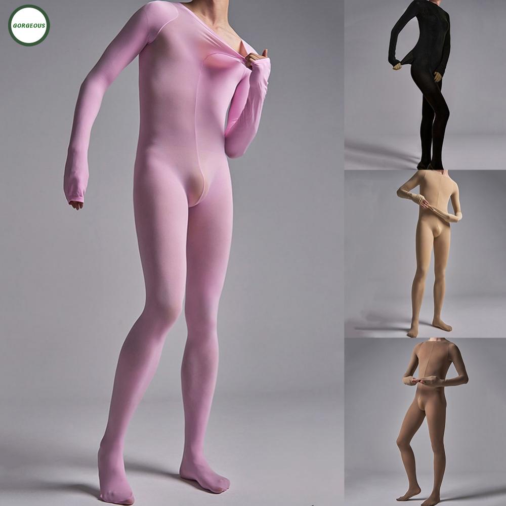 New Coming~Fashionable Men's Long Sleeve Bodysuit Leotard Jumpsuit Underwear in Solid Color#Home Essentialses