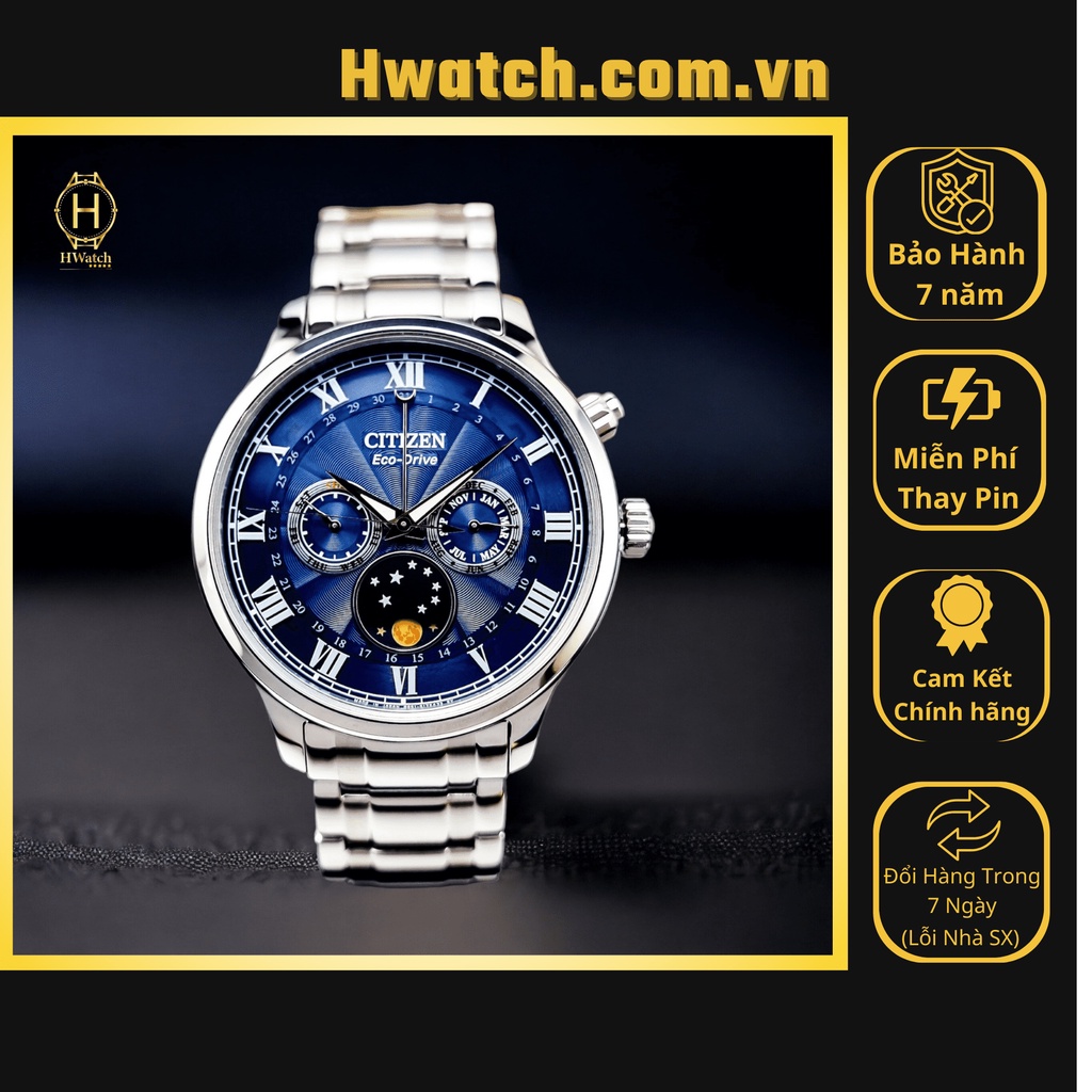 Đồng Hồ Nam Citizen Eco-Drive AP1050-81L Dây Thép Không Gỉ Mặt Xanh Sapphire