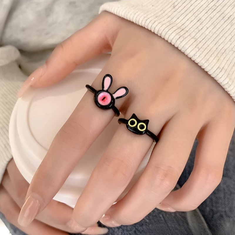 Nhẫn Đeo Ngón Tay Họa Tiết Hoạt Hình we flower Mắt To Dễ Thương Thời Trang Hàn Quốc Cho Nữ