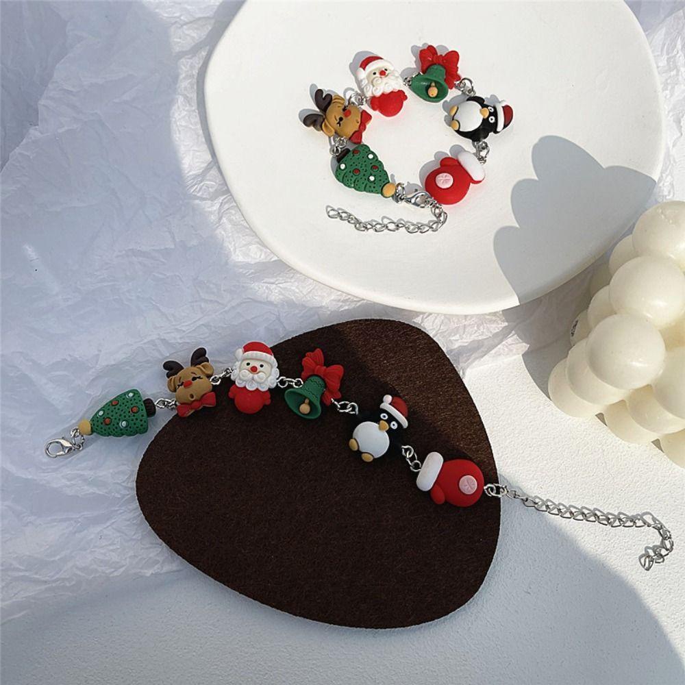 Bebeza Vòng Tay Giáng Sinh Nhiều Màu Sắc Hình Ông Già Noel Tuần Lộc Chim Cánh Cụt Có Thể Điều Chỉnh Kích Cỡ Cho Trẻ