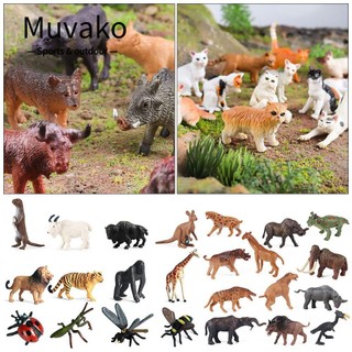 Muvako bộ 12 mô hình động vật biển và chó mèo mini dễ thương