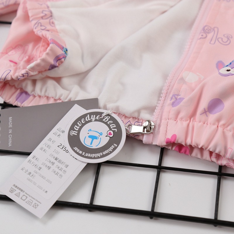 Áo gió trẻ em, Áo khoác gió cho bé gái 2-7 tuổi 2 lớp in hình động vật cao cấp lót cotton hình ngộ nghĩnh