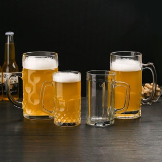  Cốc Uống Bia Dung Tích Lớn 1l Bằng Thủy Tinh Dày Dặn Có Tay Cầm Tiện Dụng 