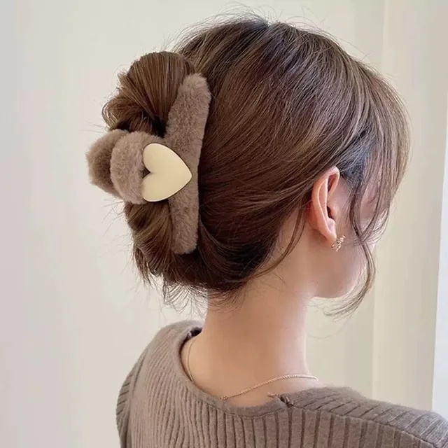 Thời Trang Kẹp Tóc Lông Nhung Hình Cá Mập Đơn Giản Cho Nữ