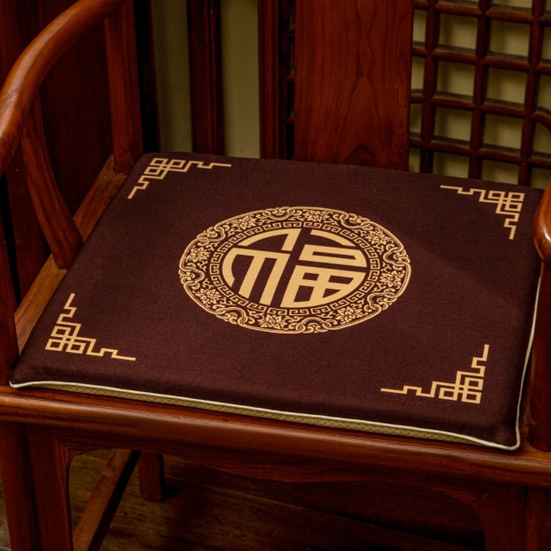 Đệm Lót Ghế Ngồi Chống Trượt Hình Tròn Phong Cách Trung Hoa