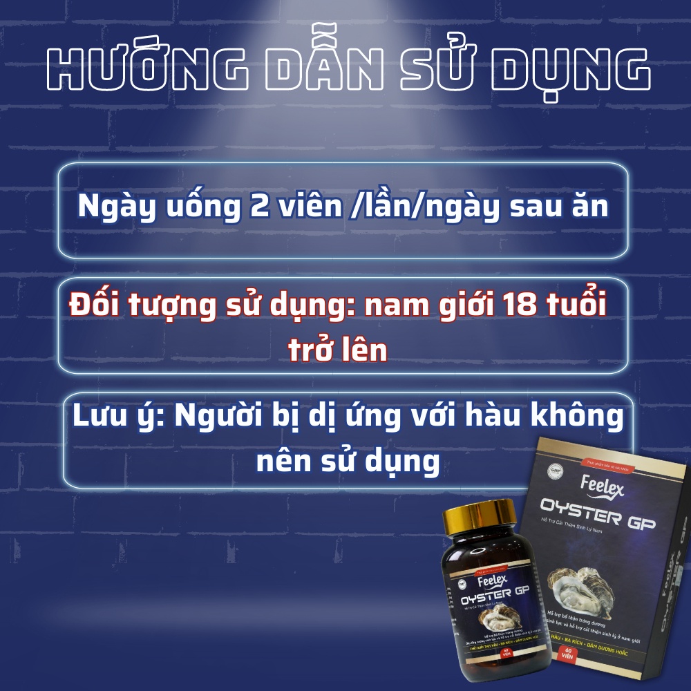 Tinh chất hàu biển Feelex Oyster GP tăng cường sinh lý nam giới hộp 60v