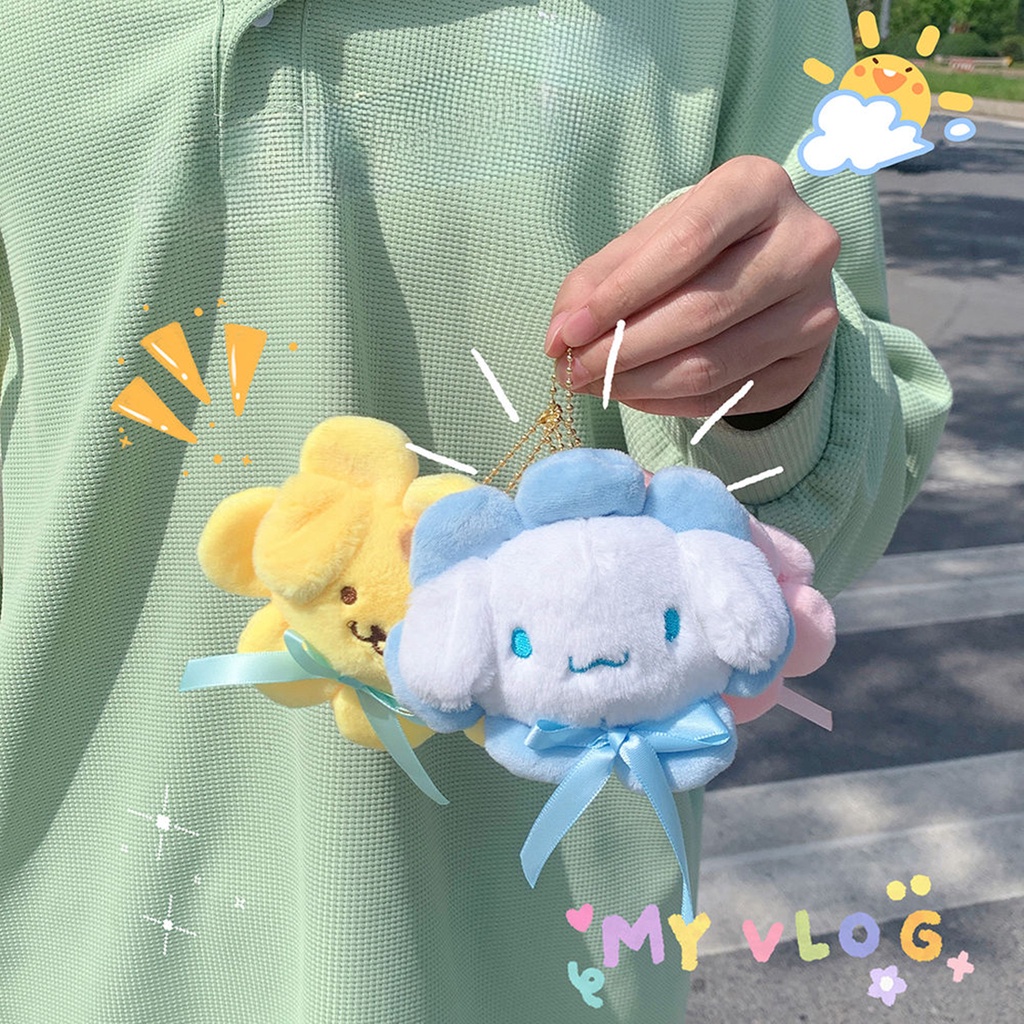 Búp Bê Nhồi Bông Hình Chú Chó sanrio kuromi 12cm Dễ Thương