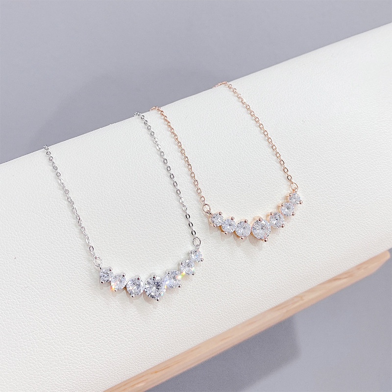Vòng cổ Kim Cương Bạc Kiểu Pháp Cao Cấp Thích Hợp Làm Quà Tặng Cho Nữ