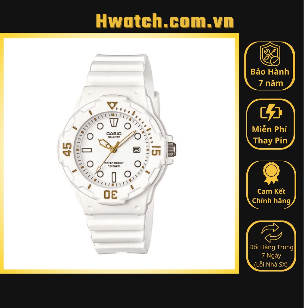 Đồng Hồ Nữ Casio Pin LRW-200H-7E2VDF Dây Nhựa Trắng Mặt Trắng