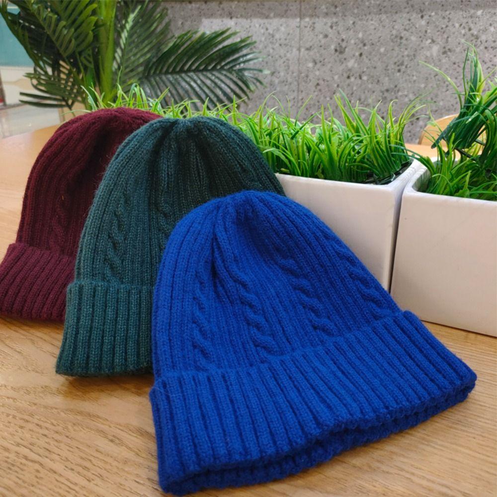 Muvako Mũ beanie Dệt Kim Màu Trơn Giữ Ấm Mùa Đông Dành Cho Nam Giới