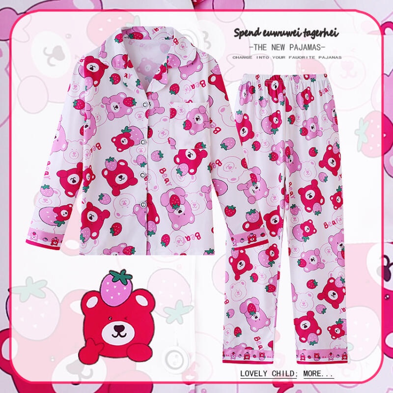 Lotso Bộ Đồ Ngủ Pijama Tay Dài In Họa Tiết kuromi Dễ Thương Thời Trang Mùa Thu Cho Bé Gái