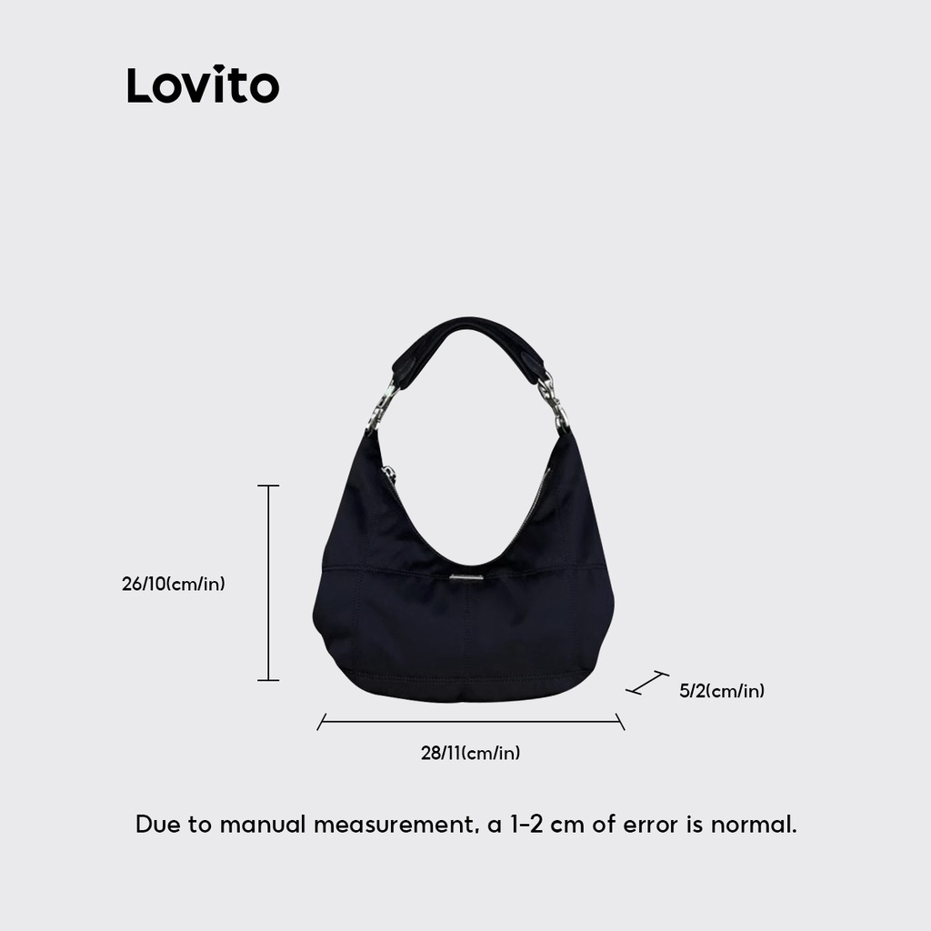 Lovito Túi đeo vai nhỏ cơ bản đơn giản thông thường dành cho nữ LNA32138 (Đen)