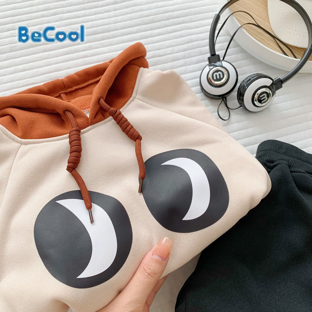 Bộ Nỉ Bông In Hình Mắt BAOBAOKIDS , Bộ Nỉ In Hình Mắt Ngộ Nghĩ Cho Bé Từ 8- 27kg