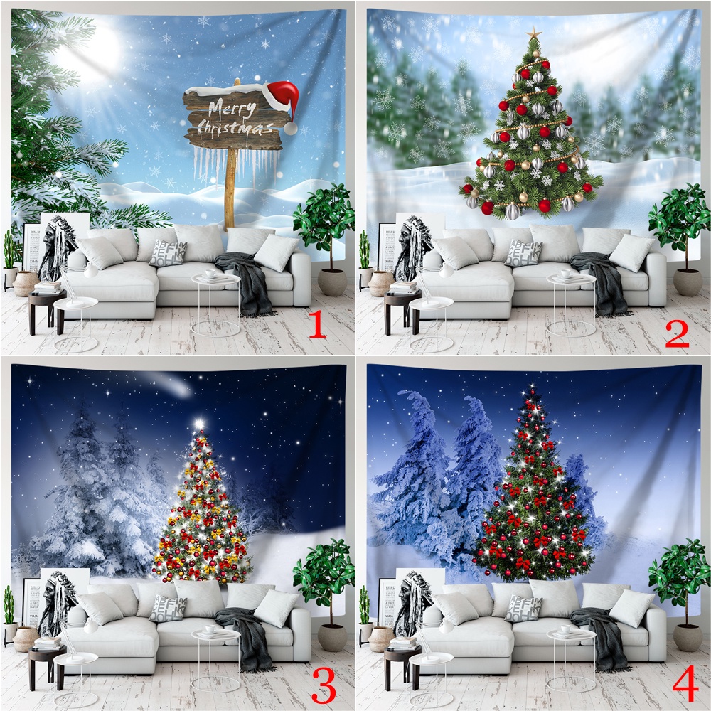 Thảm Treo Tường Trang Trí Giáng Sinh Năm Mới Kèm Kẹp Chất Liệu polyester