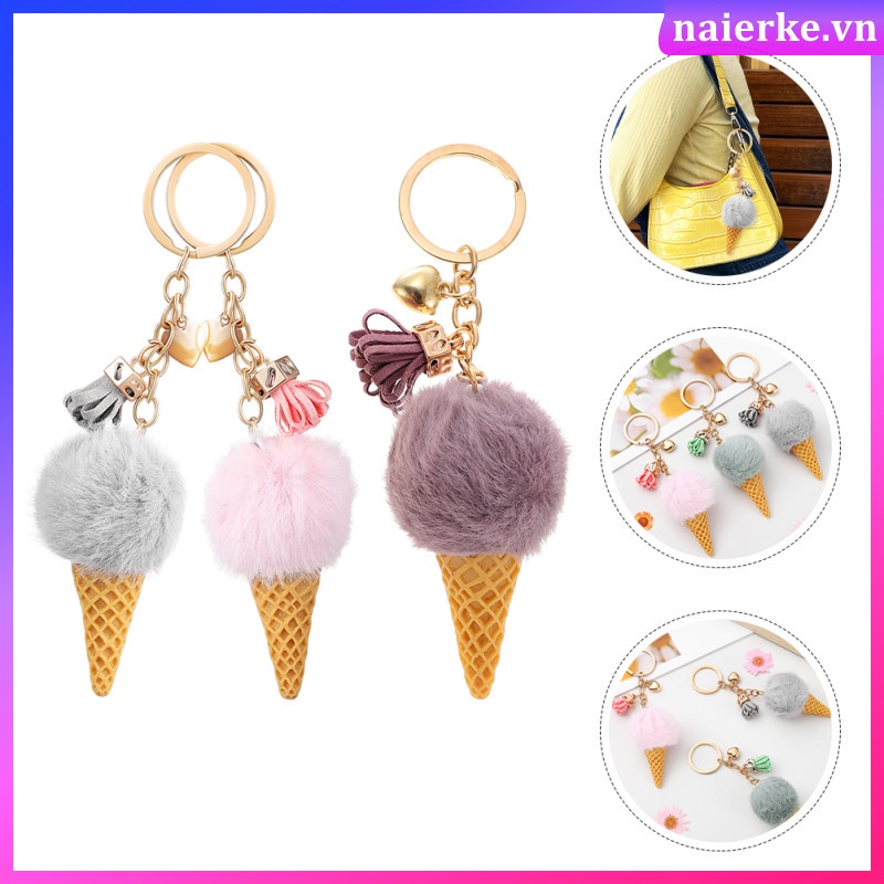 Set 3 Móc Khóa Hình Cây Kem Dễ Thương