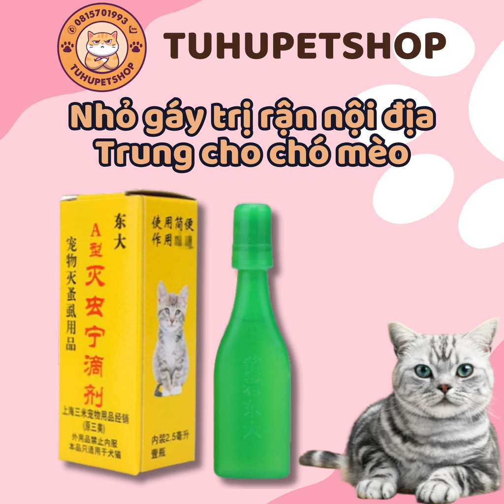 Nhỏ gáy china trị ve rận cho chó mèo
