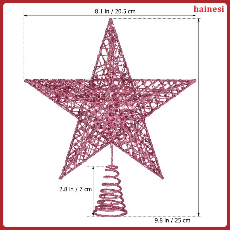 Cây Thông Noel 25cm Bằng Sắt Hình Ngôi Sao Lấp Lánh Trang Trí Giáng Sinh