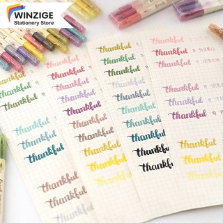 Winzige Set 3 Bút Brush sign pen bút màu lông Bút dạ quang calligraphy bút viết Tiêu Đề Trang Trí Sổ Bullet Journal