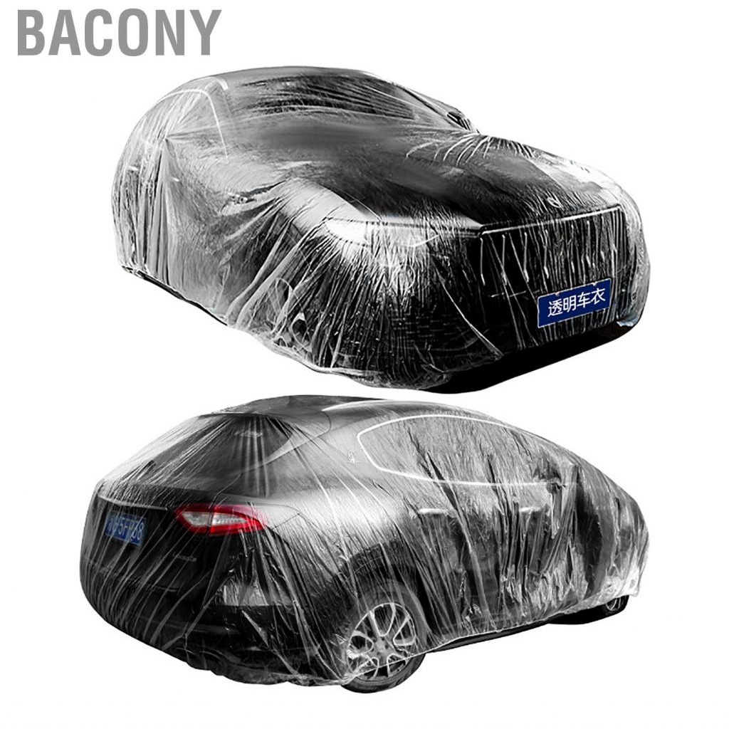 Bacony Universal Car Transparent Cover  Dustproof Lightweight UV Protection Thin Portable Rain for Auto