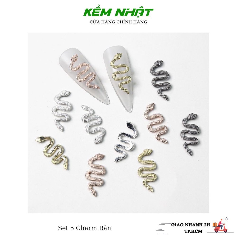 Set 5 Charm Rắn Đính Móng ( Gói 5 charm )