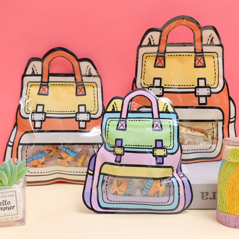 Túi Zip Đựng Kẹo / Đồ Ăn Vặt Hình Ba Lô Sáng Tạo Nhiều Màu Sắc Dành Cho Trẻ Em Dùng Làm Quà Sinh Nhật