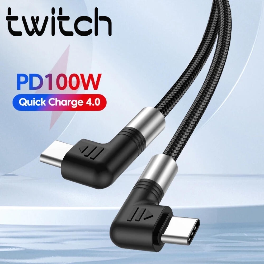 Twitch Dây Cáp Sạc Nhanh 100w usb c Sang type c 90 Độ qc 4.0 pd Cho samsung xiaomi Dài 1m 2m