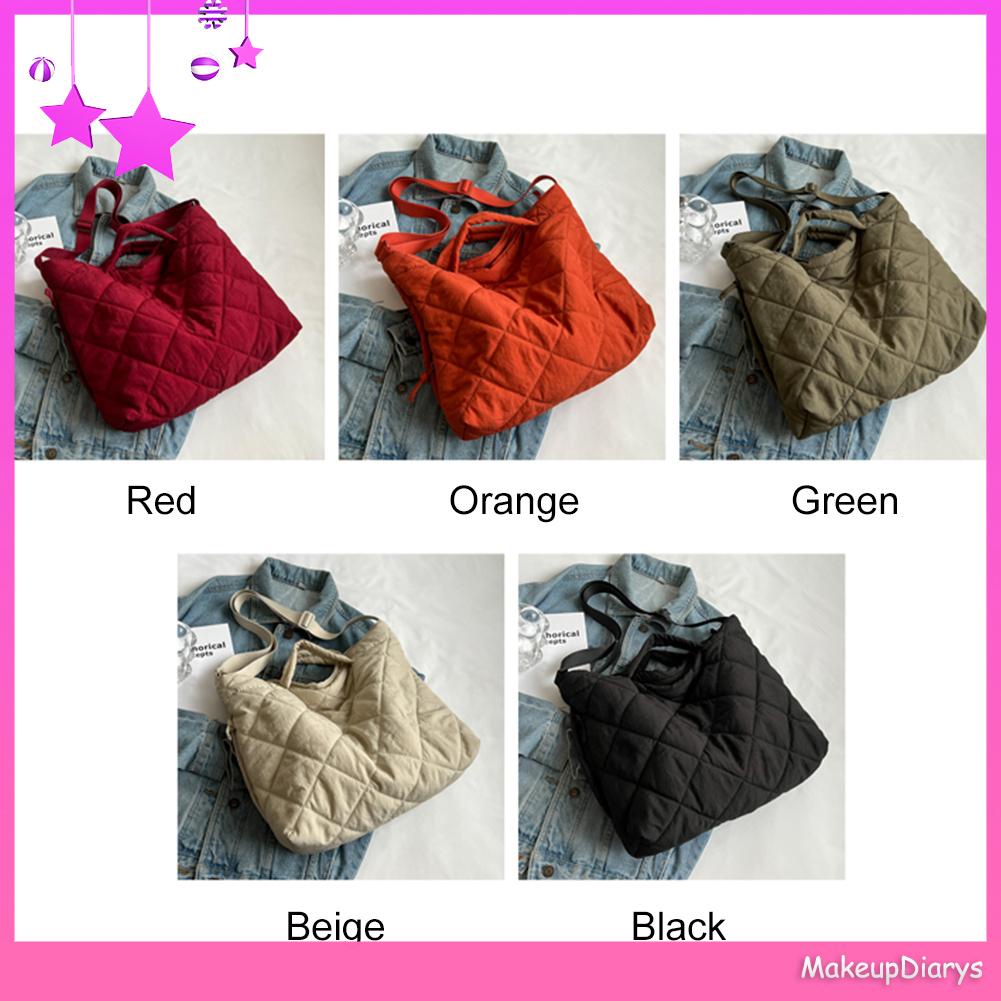 ★ Đồ Trang Điểm Trang Điểm ★ Túi Đeo Chéo Vai Sức Chứa Lớn Bằng cotton Họa Tiết Hình Thoi Phong Cách vintage Dành Cho Nữ