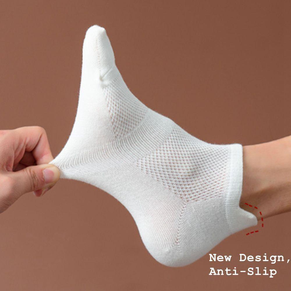 Vớ Thể Thao cotton Lưới Cổ Thấp Thấm Hút Mồ Hôi Thoáng Khí Màu Trơn