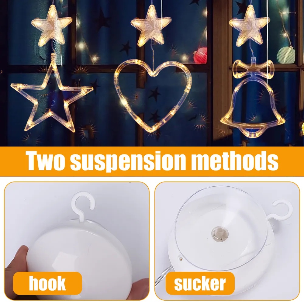 Dây Đèn led Hình Bông Tuyết / Ông Già Noel Trang Trí Giáng Sinh Năm Mới