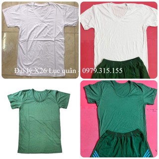 Áo (quần) thun lót trắng - xanh nam hàng chuẩn loại 1 cấp phát