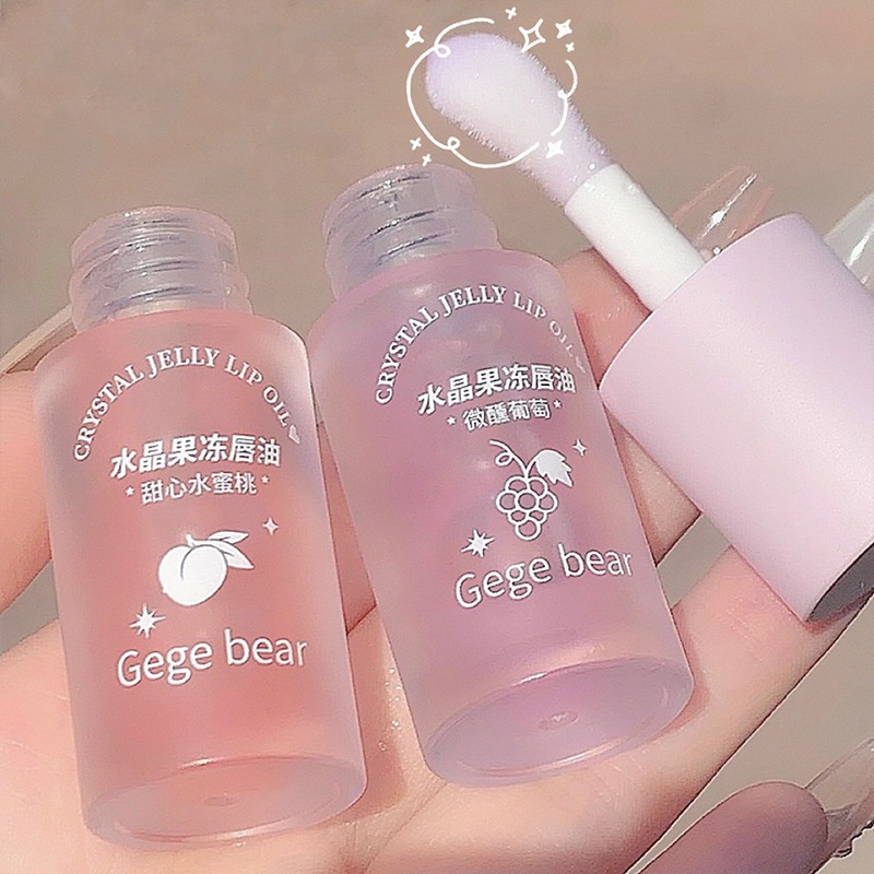 In Stock# Gege Bear Jelly Lip Gloss Lipstick Hydrating Moisturizing and Nourishing Lip Guard Fade Lip Lines Bottoming Lipstick Female Lip Gloss 12cc