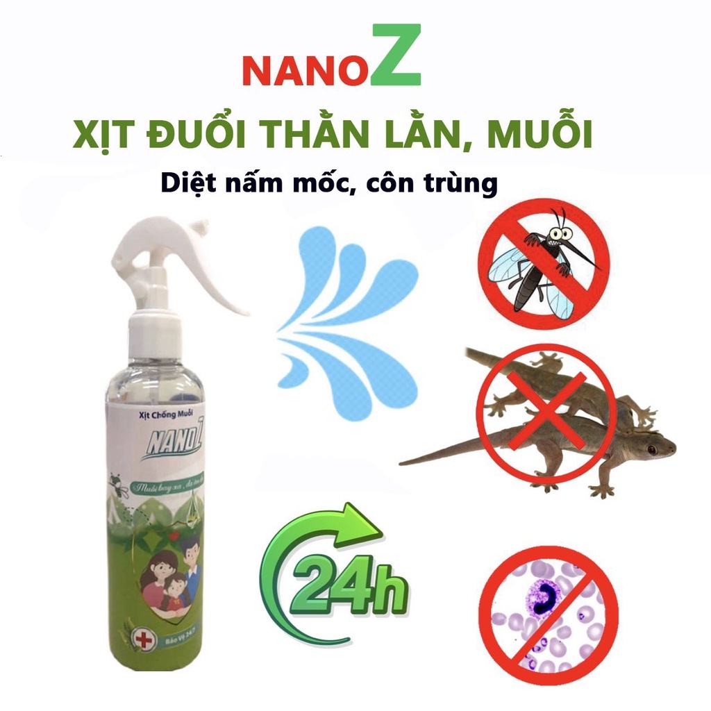 Xịt đuổi thằn lằn Nano Z đuổi muỗi , côn trùng tinh dầu thảo mộc tự nhiên có khả năng kháng khuẩn