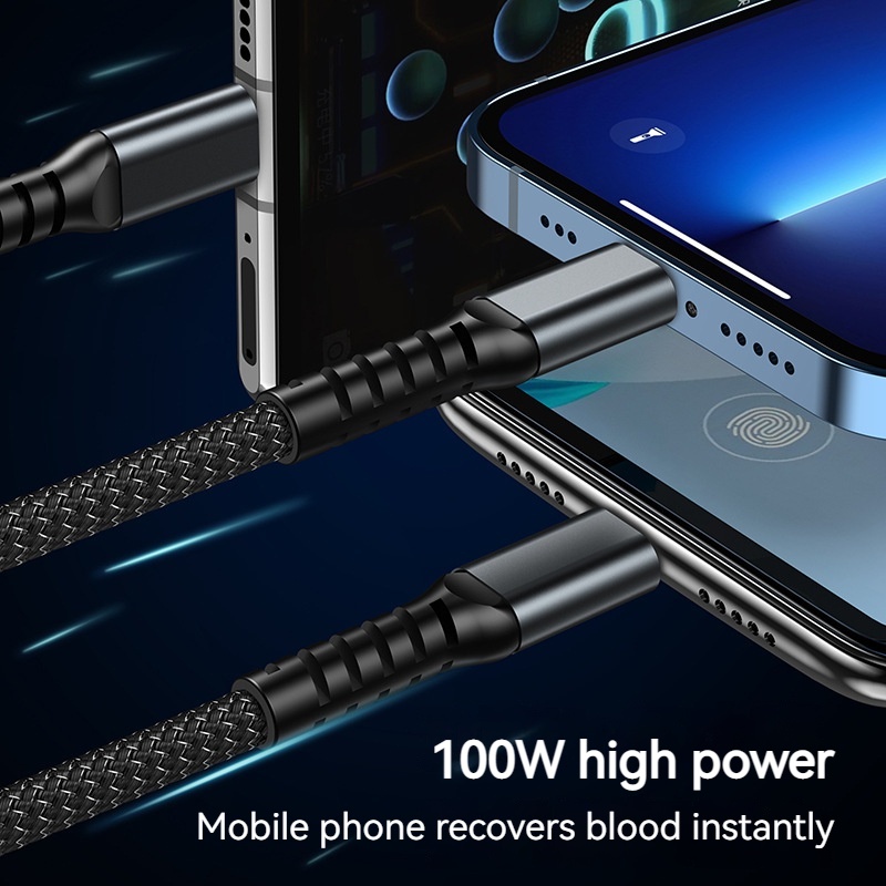 Dây Cáp Sạc Nhanh 3 Trong 1 100w Cho iphone Type C microusb