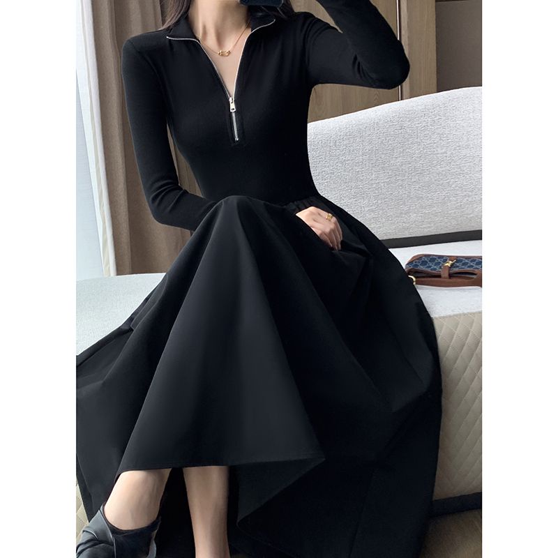 Set Váy Dài Nữ Váy body Dáng Dài Đầm Mùa Đông Cổ Chữ v Phong Cách Thời Trang Pháp Cổ Điển Mới Dành Cho Nữ | BigBuy360 - bigbuy360.vn