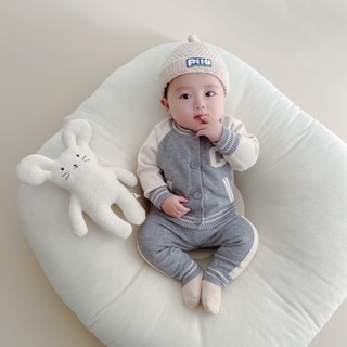 Bộ Đồng Phục Bóng Chày Gồm Áo Khoác Dệt Kim + Quần Dệt Kim Thời Trang Cho Bé Trai