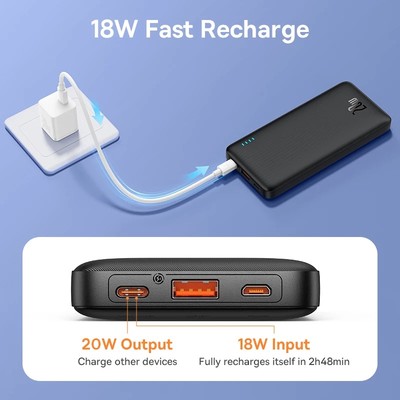 Sạc Dự Phòng Baseus Airpow 20000mAh Sạc Nhanh 20W Với Pin Lithium Polymer Có Hỗ Trợ Làm Mát Cho Điện Thoại