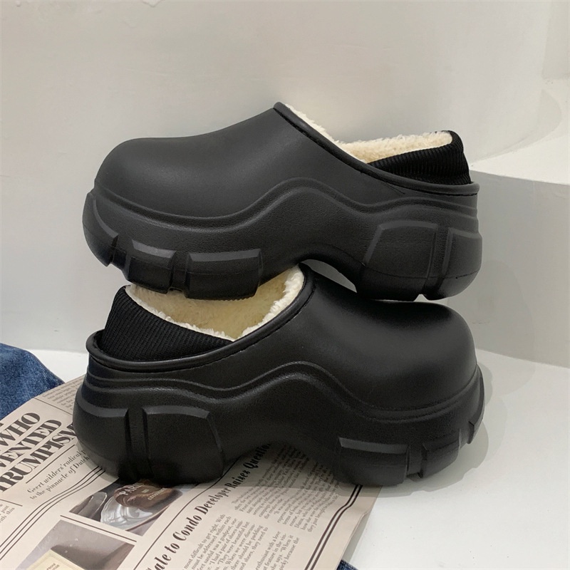 Dép cotton Đế Dày Chống Trượt Không Thấm Nước Thời Trang Thu Đông 2023 Mới Cho Nữ