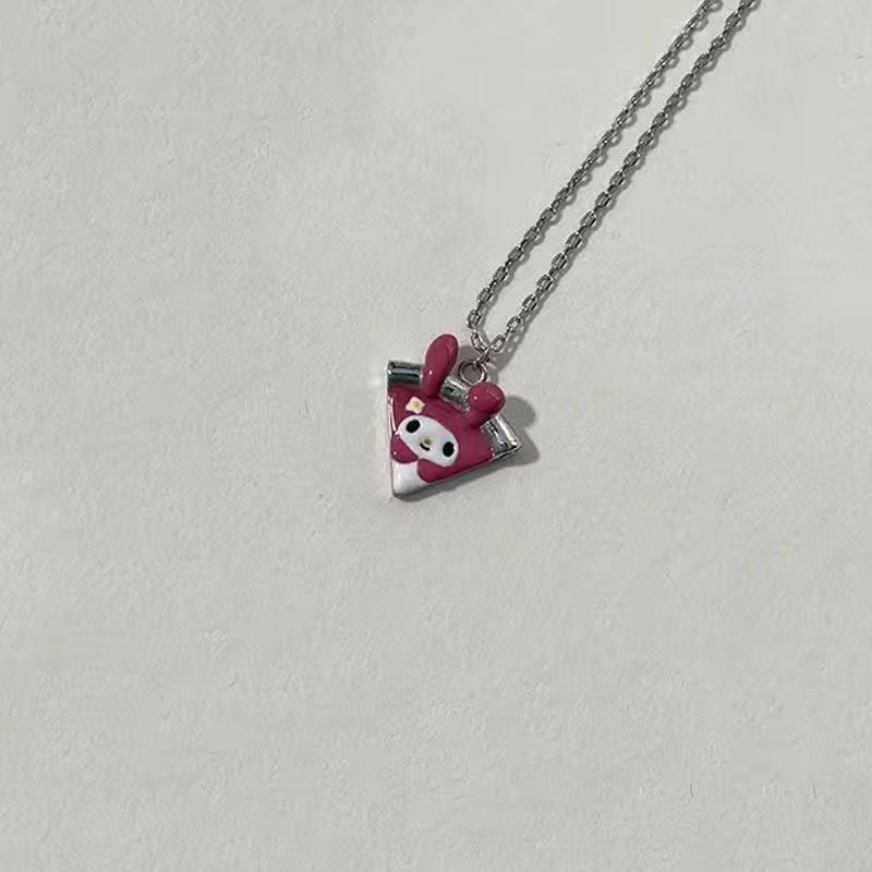 Vòng cổ hợp kim nam châm mặt hình bánh pizza / melody / sanrio