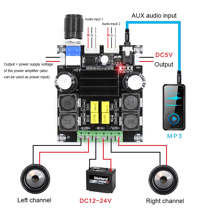 Bảng Mạch Khuếch Đại Âm Thanh Kỹ Thuật Số Công Suất Cao tpa3116d2 xh-m568 100w * 2