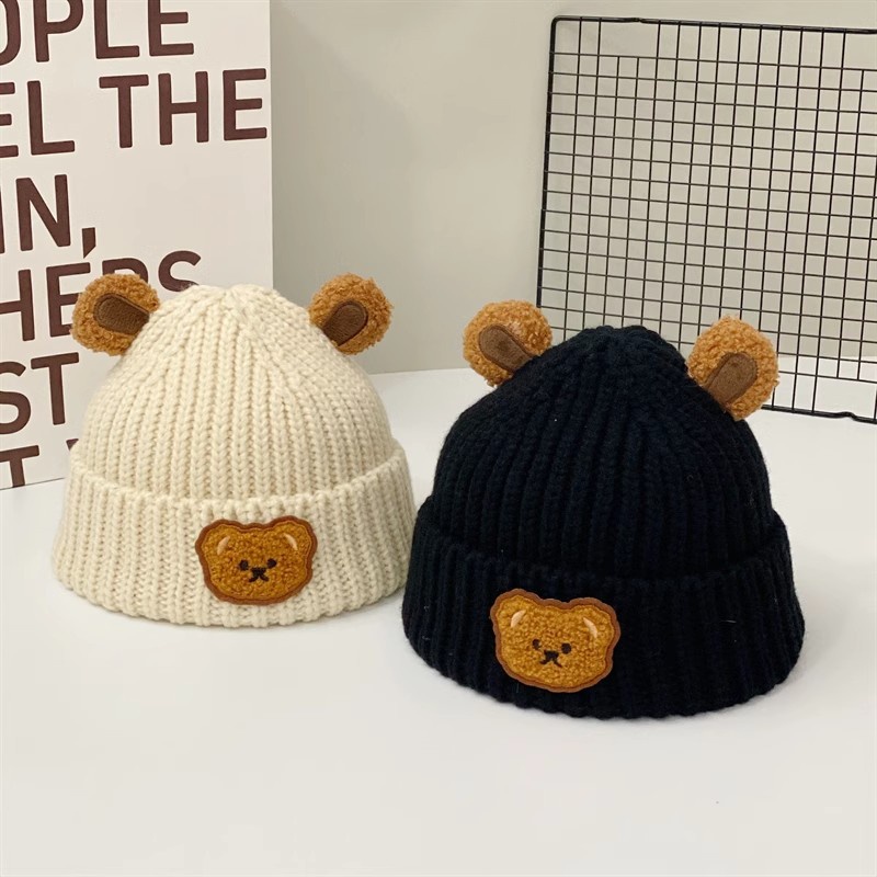 Dễ Thương Mũ beanie Trùm Tai Hình Gấu Đáng Yêu Cho Bé
