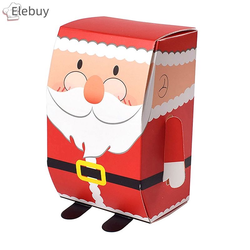 Set 10 Hộp Đựng Bánh Kẹo Hình Ông Già Noel 3d diy Trang Trí Nhà Cửa Dịp Giáng Sinh Năm Mới
