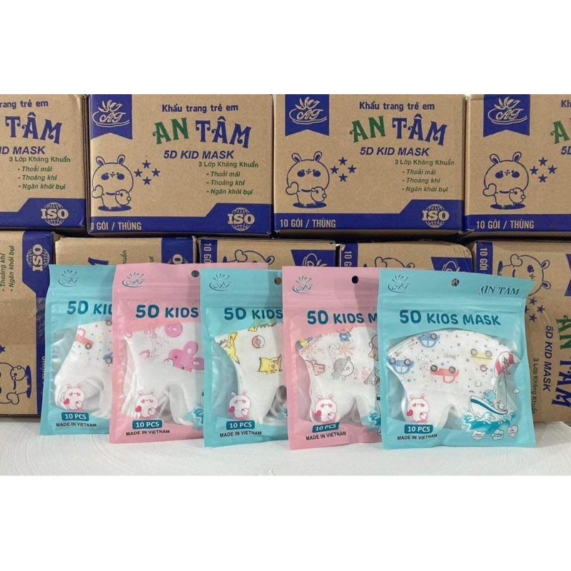 Khẩu Trang 5d An Tâm Trẻ Em 3 Lớp Chính Hãng