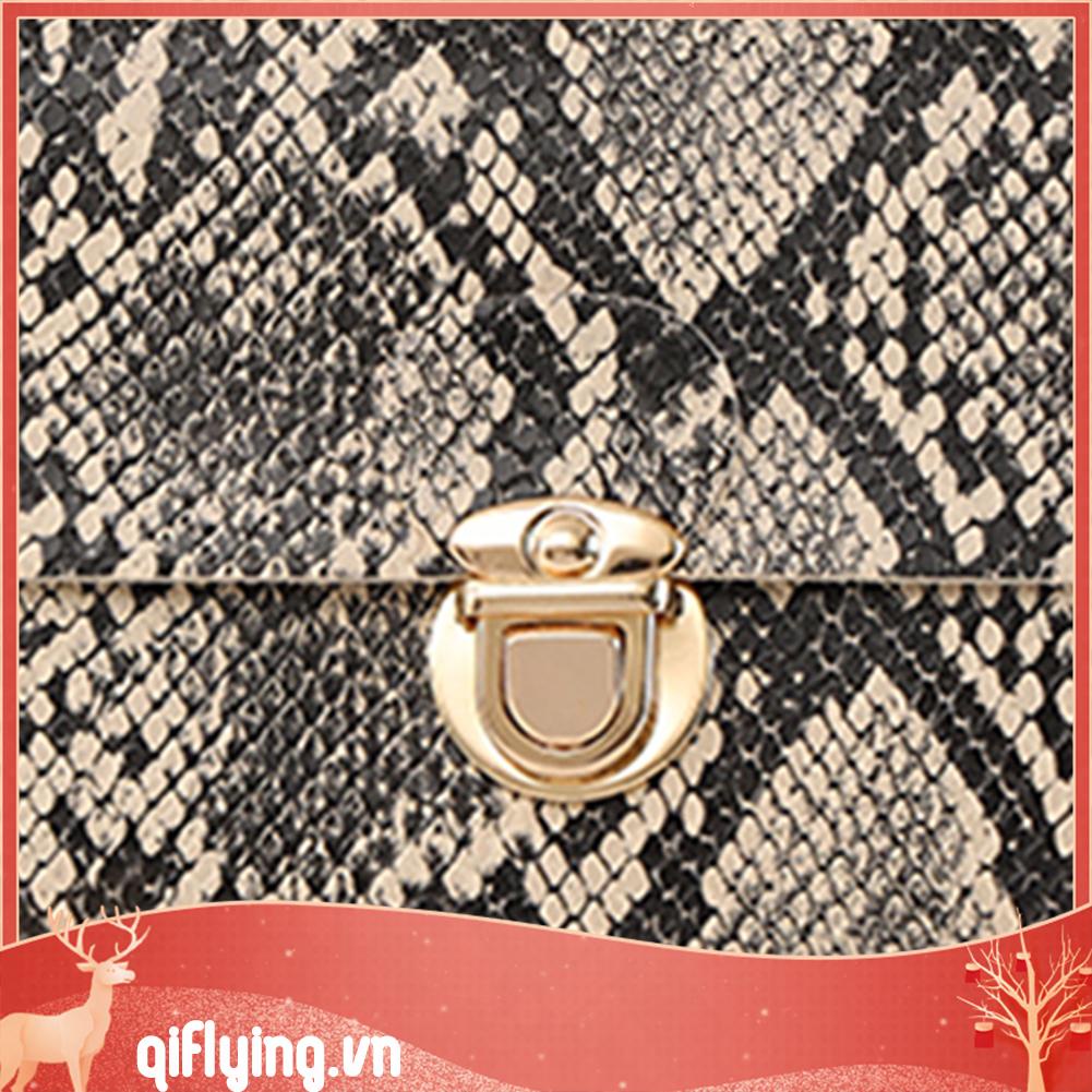 Túi Xách Đeo Vai Bằng Da pu Hình Vuông Nhỏ In Họa Tiết Da Rắn Phong Cách vintage