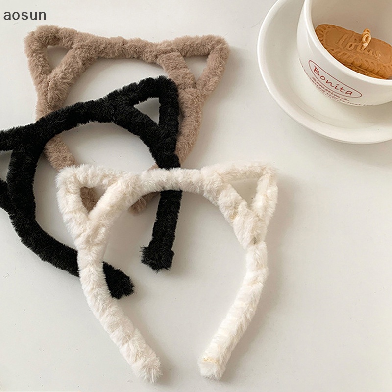 Aosun Băng Đô Tai Thỏ Lông Nhung Dễ Thương Xinh Xắn Cho Nữ