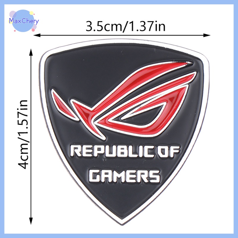 Miếng Dán Trang Trí Điện Thoại / Máy Tính In logo rog Bằng Kim Loại Màu Trắng / Đen Độc Đáo Mới