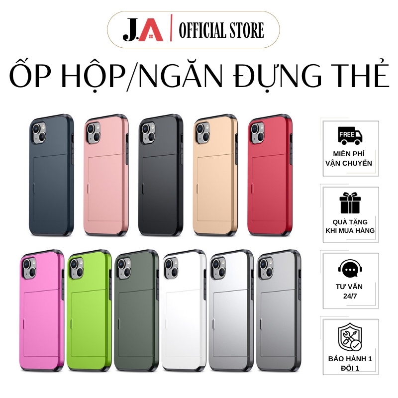 (Link 2/2) Ốp Điện Thoại JA OFFICIAL Cao Cấp Có Hộp / Ngăn Đựng Thẻ Ốp Chống Sốc Cho iPhone Từ Xsmax
